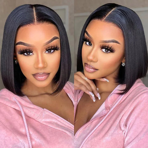 Glueless Indian Lace Closure Bob Wig