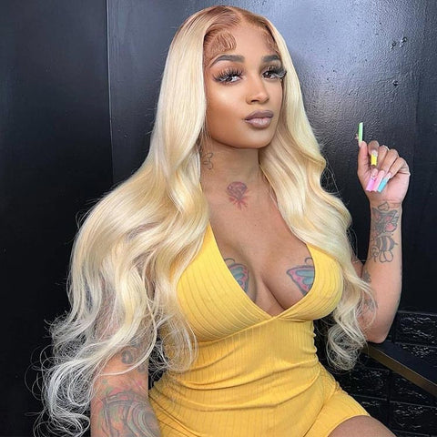 “Mariah Alanna” 613 Blonde Body Wave Lace Frontal Easy-Install Wig, 150% Density, Shop Now, Pay Later.